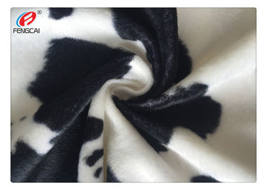 Velboa Short Plush 100% Polyester Velvet Fabric Animal Cow Pattern Print